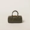 Military Green Arcadie Leather Bag | Miu Miu