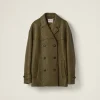 Military Green Double-breasted Nappa Leather Jacket | Miu Miu