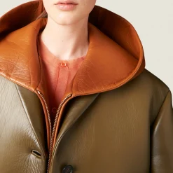 Military Green Leather Jacket | Miu Miu