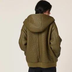 Military Green Nappa Leather Jacket | Miu Miu