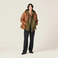 Military Green Nappa Leather Jacket | Miu Miu