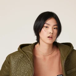 Military Green Nappa Leather Jacket | Miu Miu