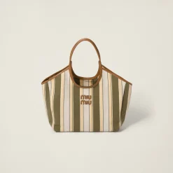 Military/soy Green Ivy Canneté Fabric Bag | Miu Miu