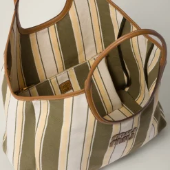 Military/soy Green Ivy Canneté Fabric Bag | Miu Miu