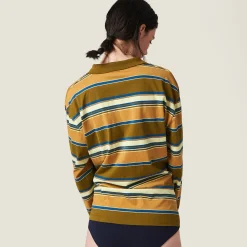 Mustard/cream/blue Cotton Jersey Polo Shirt | Miu Miu