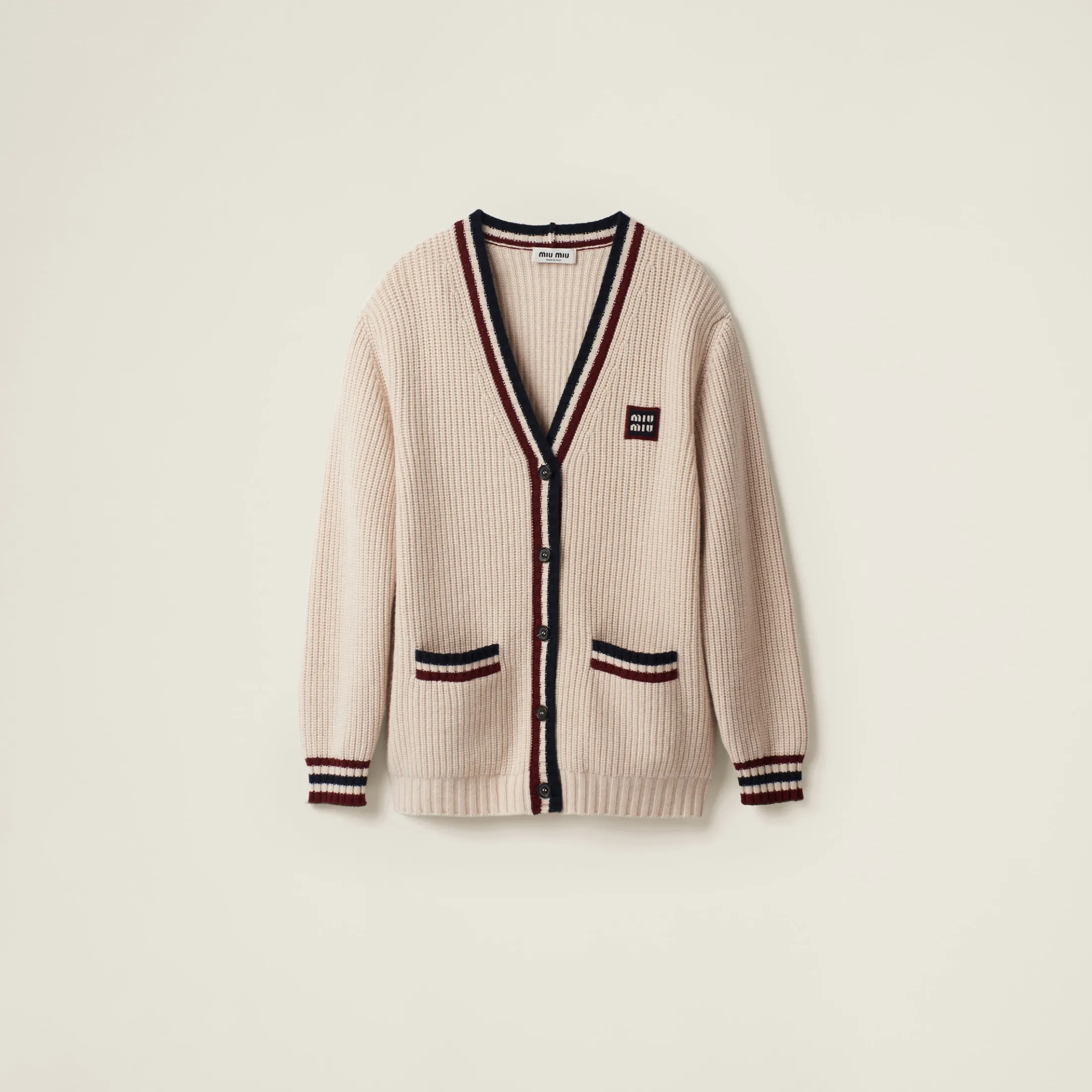 Natural Cashmere Knit Cardigan | Miu Miu
