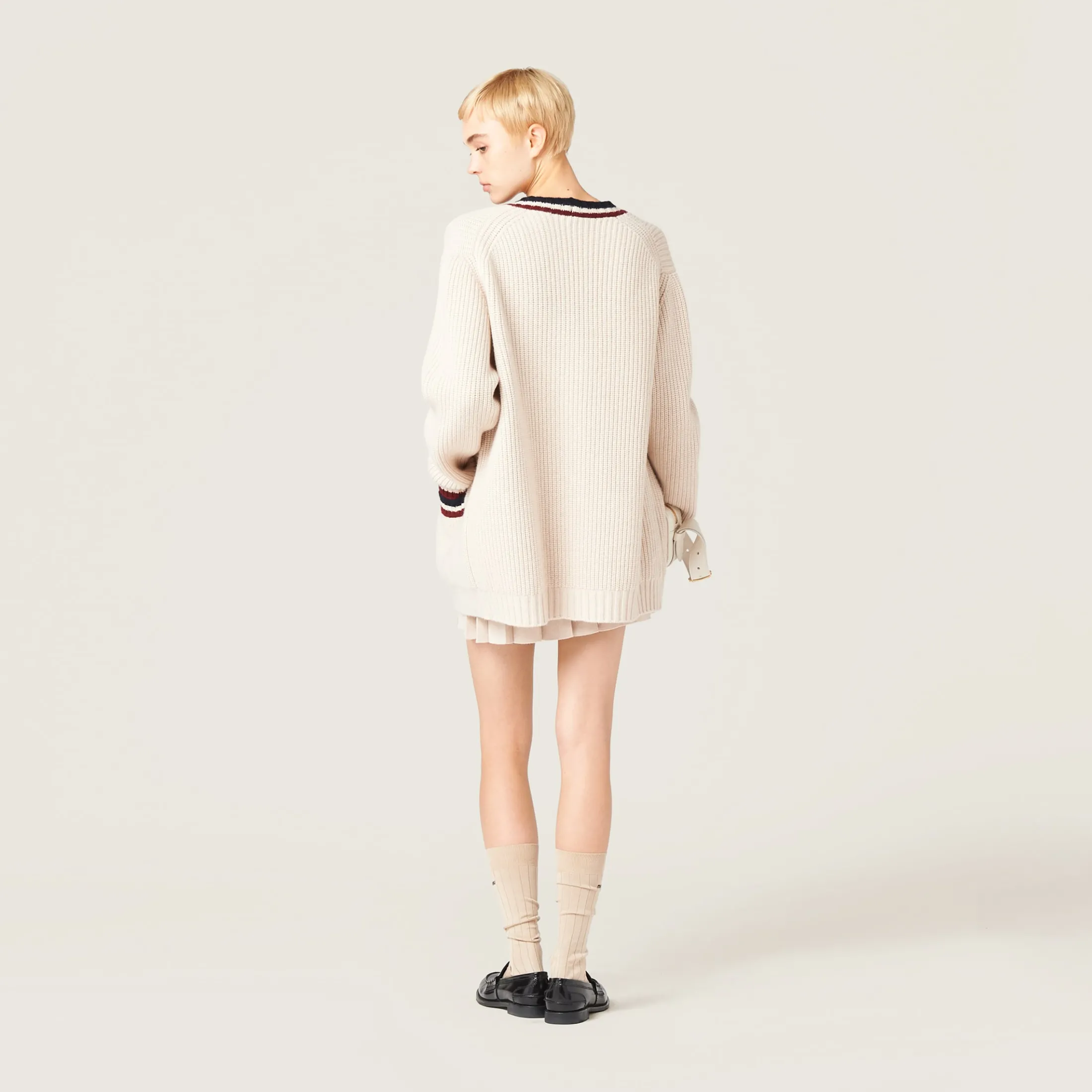 Natural Cashmere Knit Cardigan | Miu Miu
