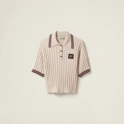 Natural Cashmere Knit Polo Shirt | Miu Miu
