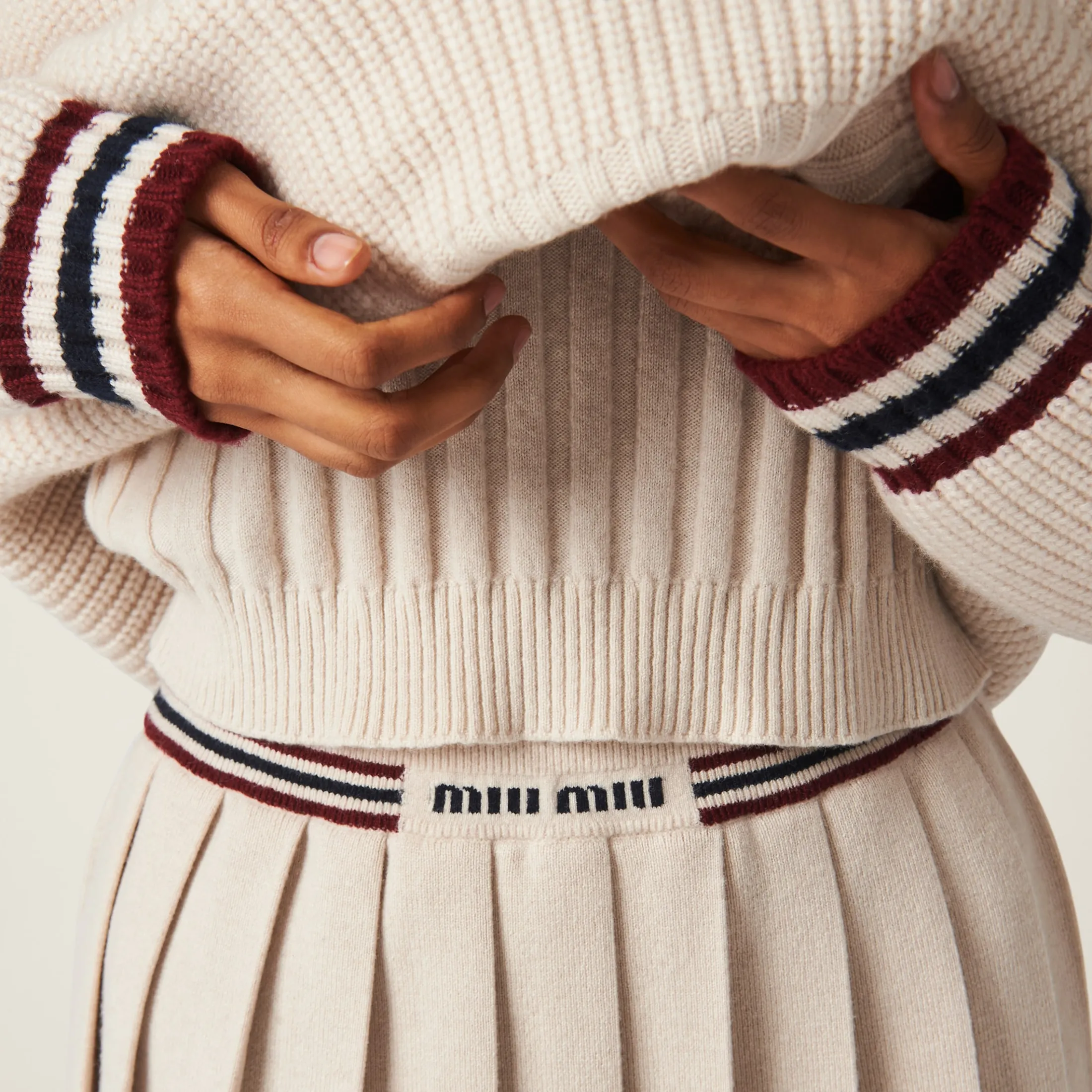 Natural Cashmere Knit Polo Shirt | Miu Miu