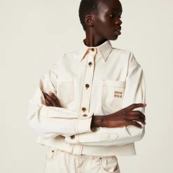 Natural Denim Blouson Jacket | Miu Miu