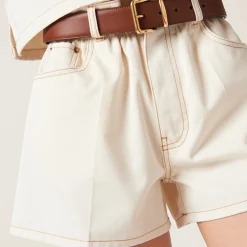 Natural Denim Shorts | Miu Miu