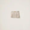 Natural Pleated Batavia Miniskirt | Miu Miu