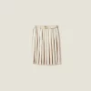 Natural Pleated Batavia Skirt | Miu Miu