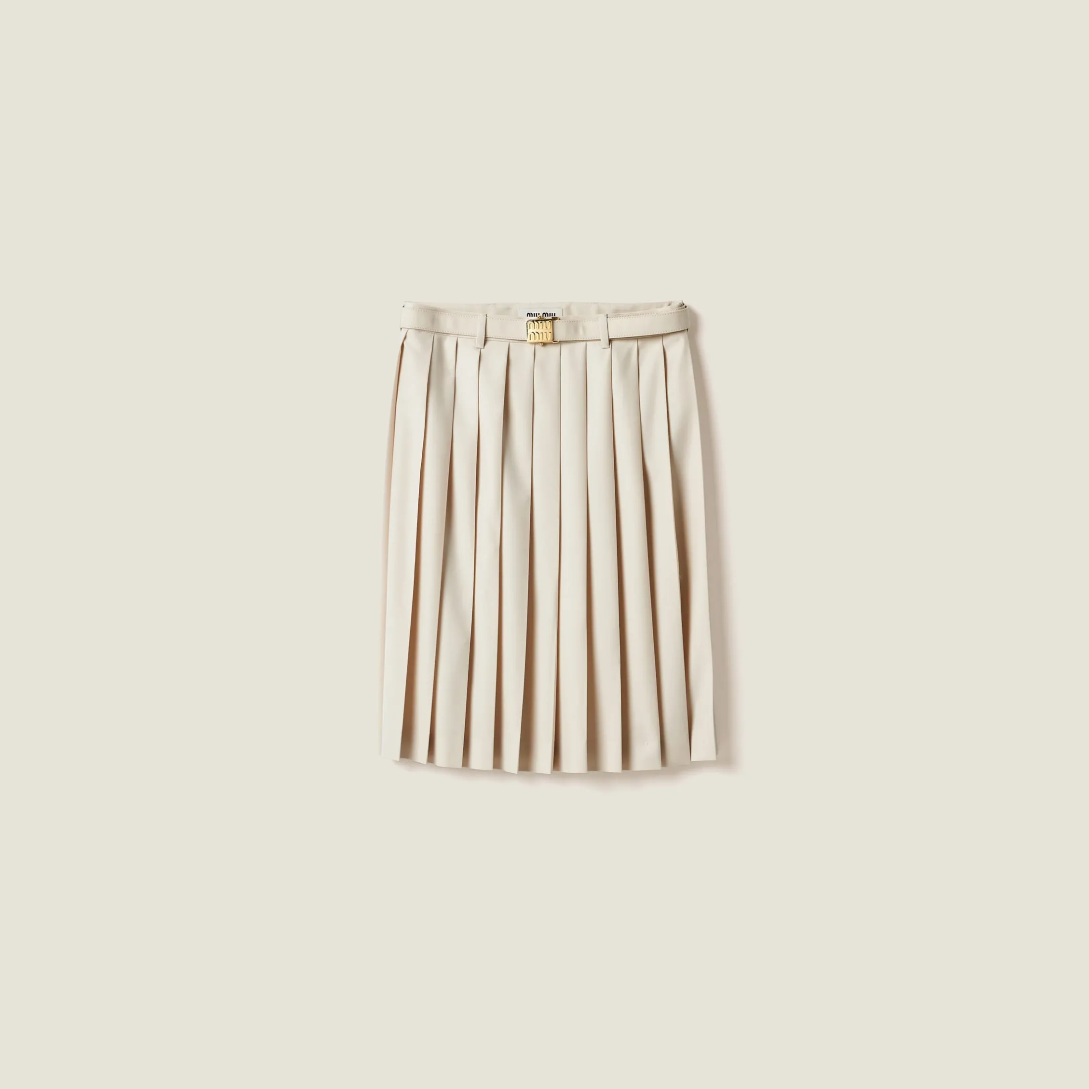Natural Pleated Batavia Skirt | Miu Miu