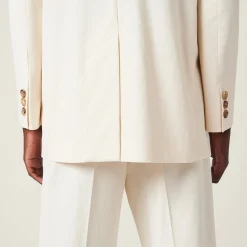 Natural Single-breasted Canvas Jacket | Miu Miu