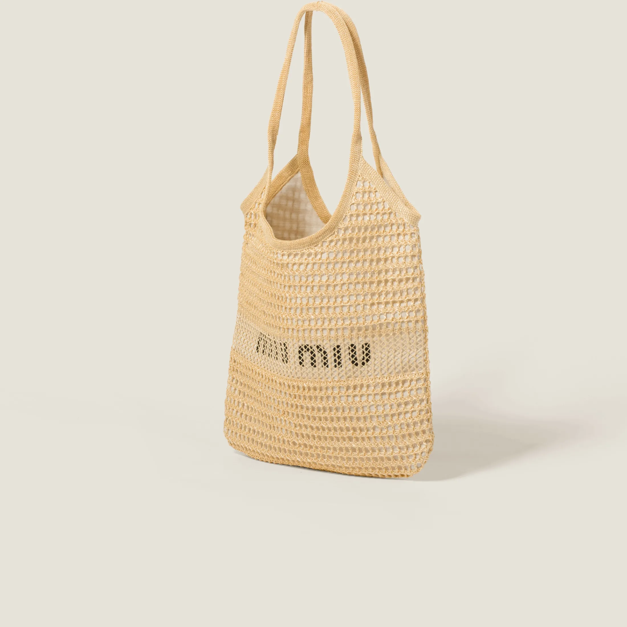 Natural Woven Fabric And Linen Mini-tote Bag | Miu Miu