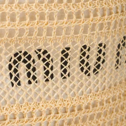 Natural Woven Fabric And Linen Mini-tote Bag | Miu Miu