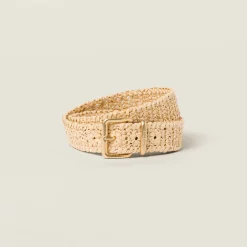 Natural Woven Fabric Belt | Miu Miu