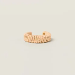 Natural Woven Fabric Bracelet | Miu Miu