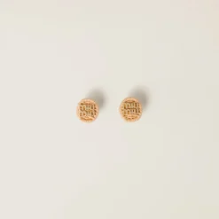 Natural Woven Fabric Earrings | Miu Miu