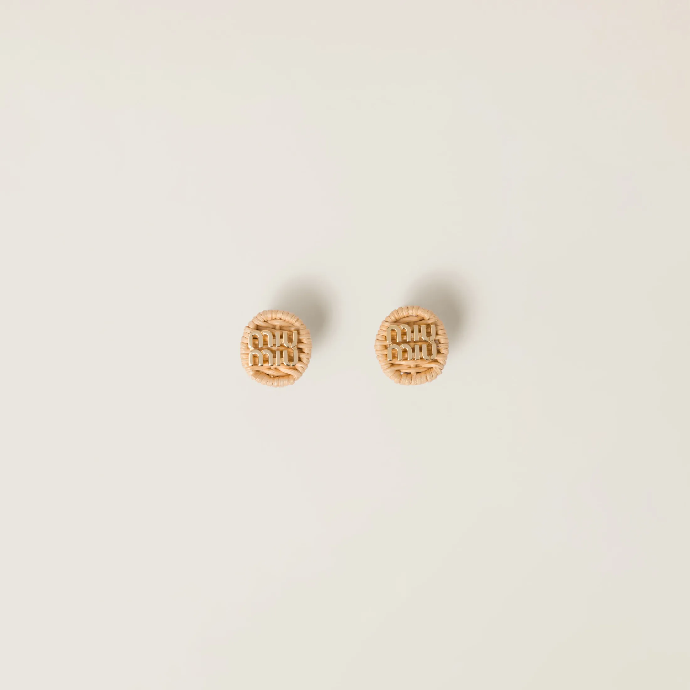 Natural Woven Fabric Earrings | Miu Miu