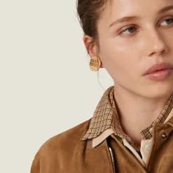 Natural Woven Fabric Earrings | Miu Miu