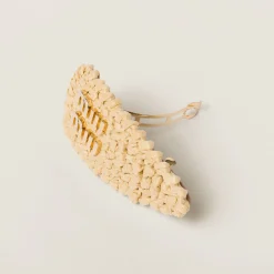 Natural Woven Fabric Hair Clip | Miu Miu