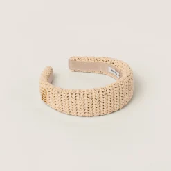 Natural Woven Fabric Headband | Miu Miu