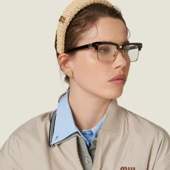 Natural Woven Fabric Headband | Miu Miu