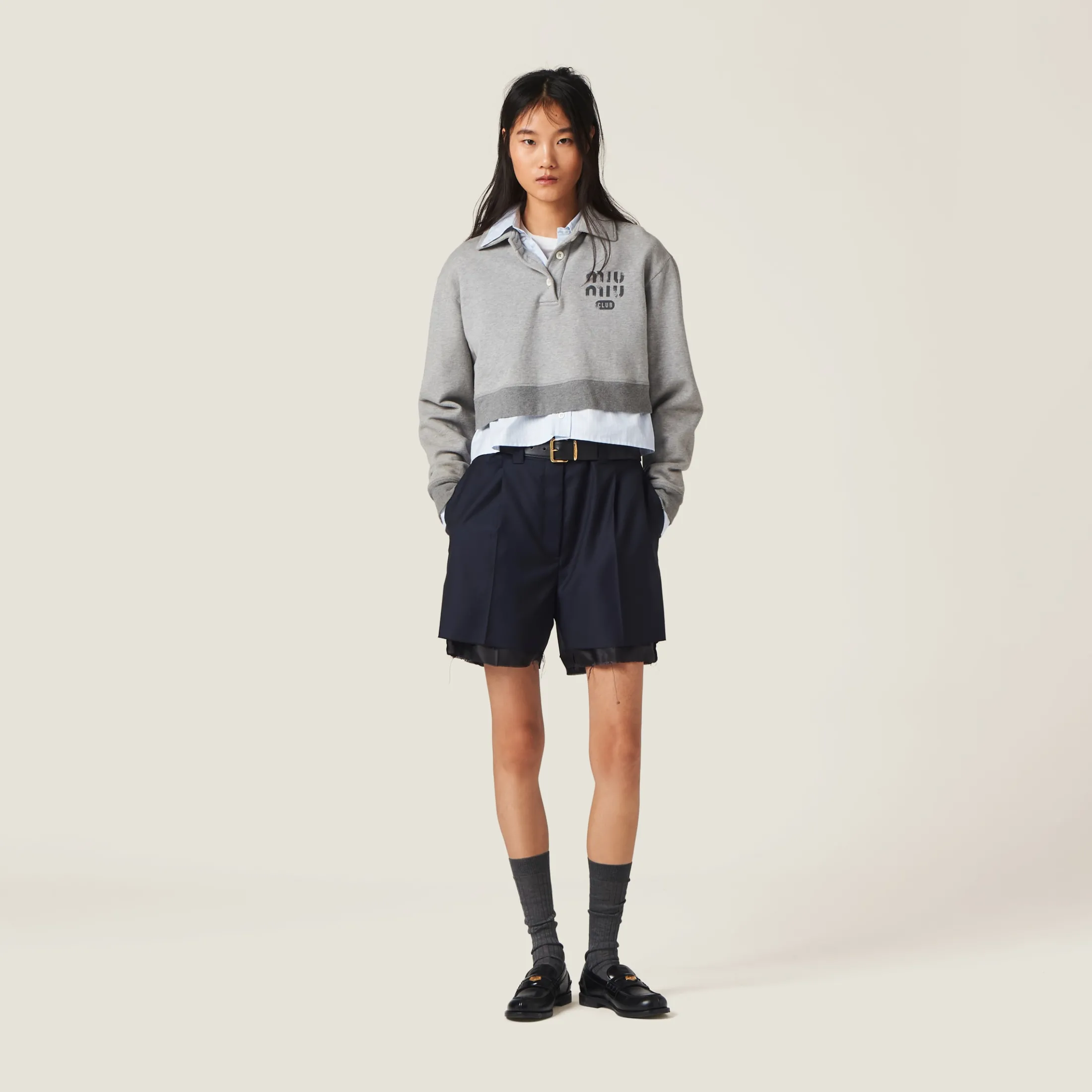 Navy Batavia Bermudas | Miu Miu