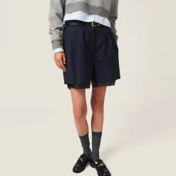 Navy Batavia Bermudas | Miu Miu