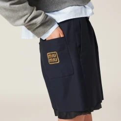 Navy Batavia Bermudas | Miu Miu