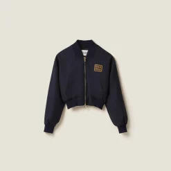 Navy Batavia Bomber Jacket | Miu Miu