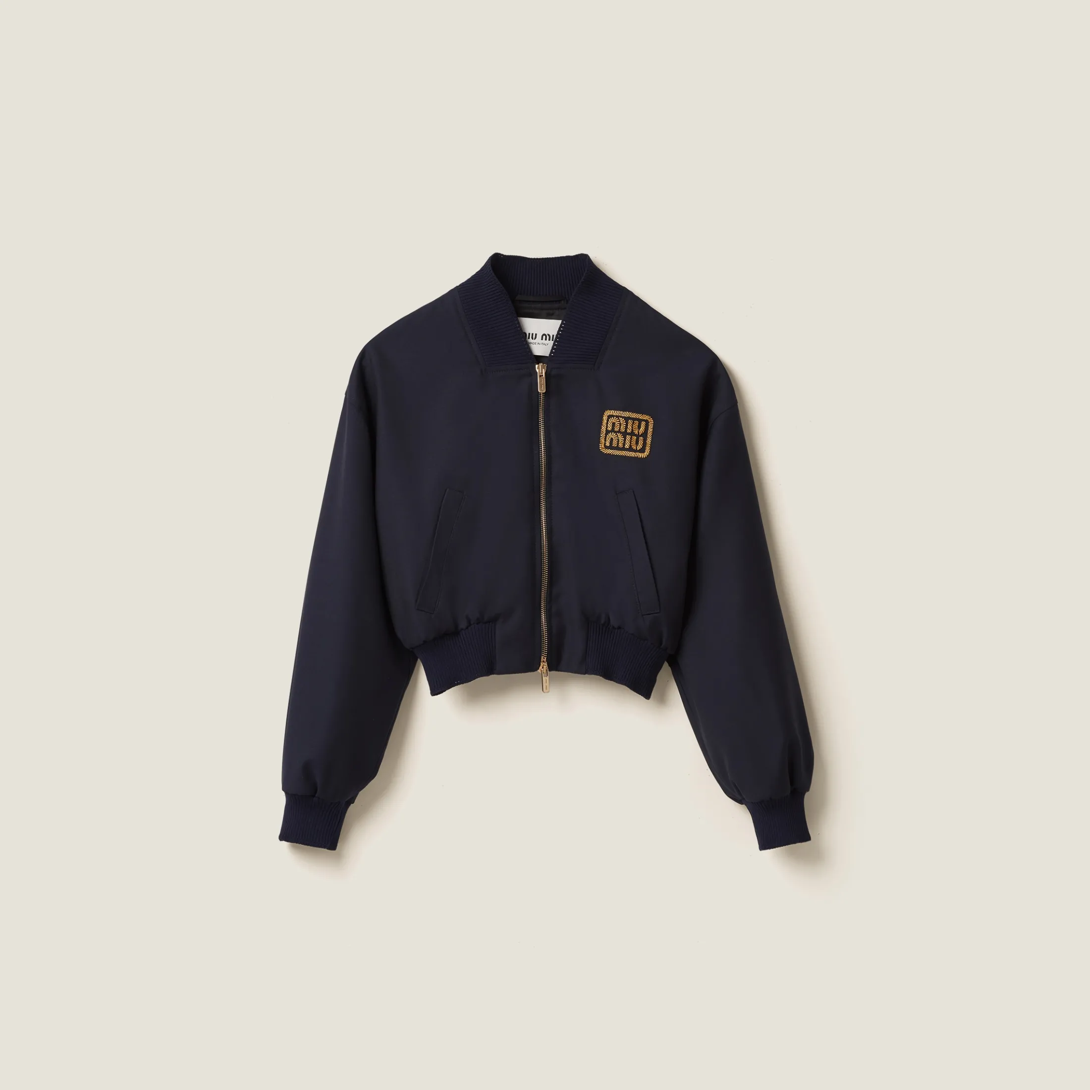 Navy Batavia Bomber Jacket | Miu Miu