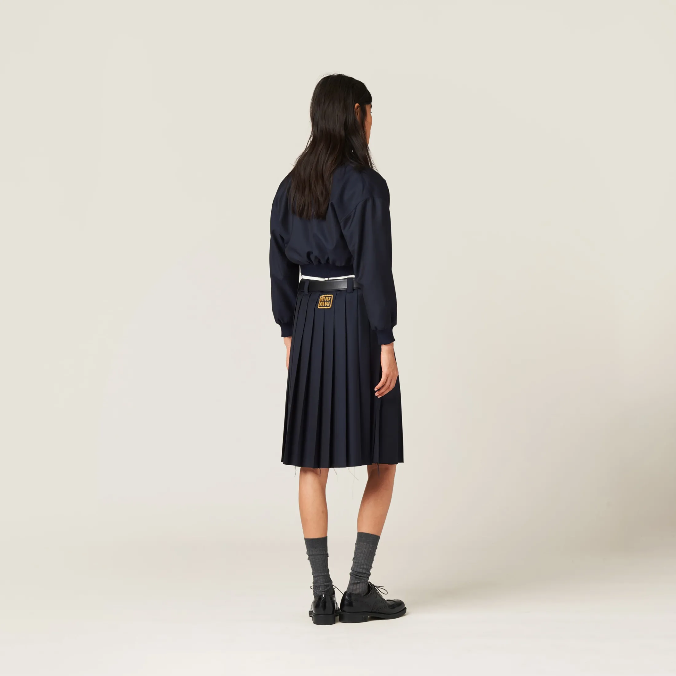 Navy Batavia Bomber Jacket | Miu Miu