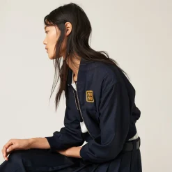 Navy Batavia Bomber Jacket | Miu Miu