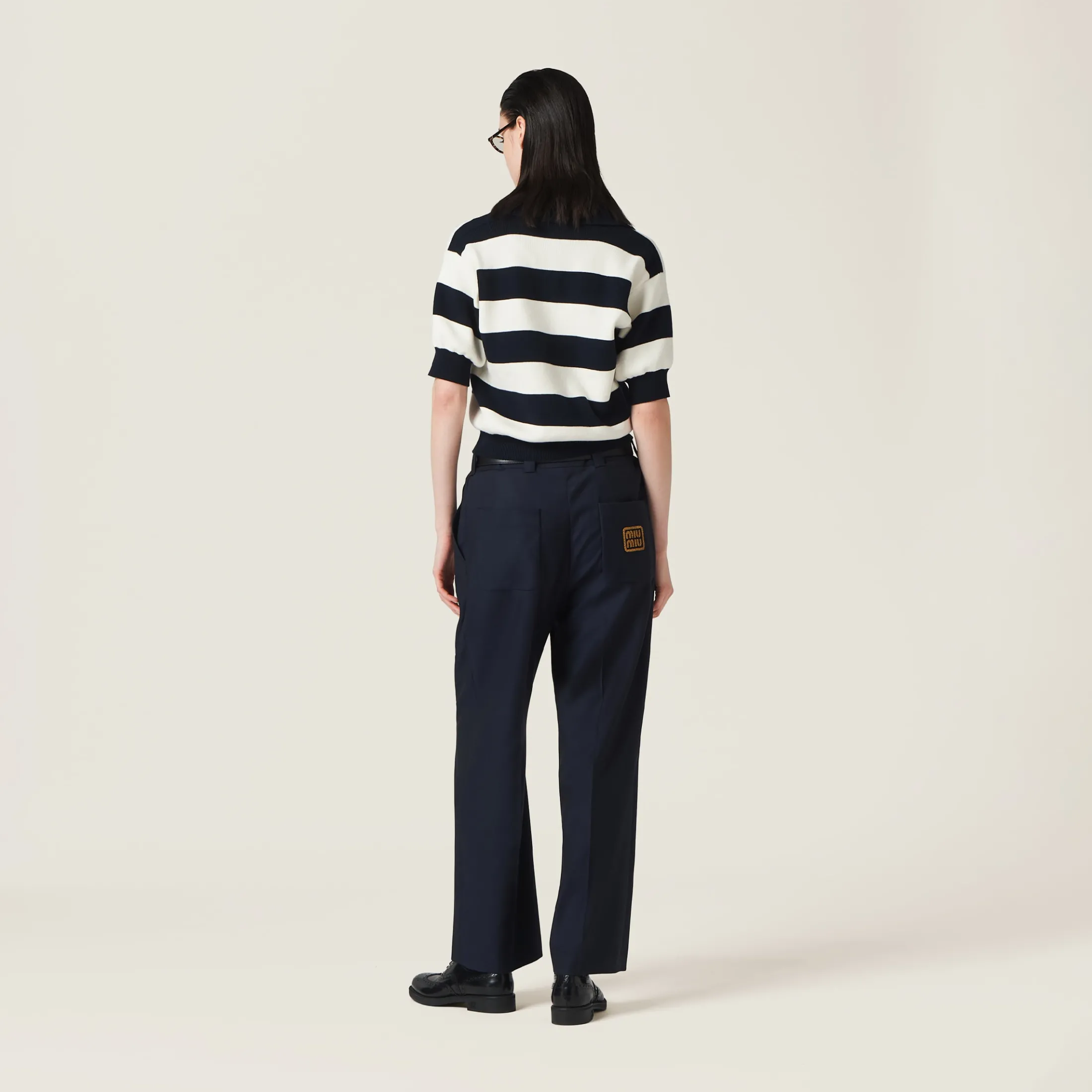 Navy Batavia Pants | Miu Miu