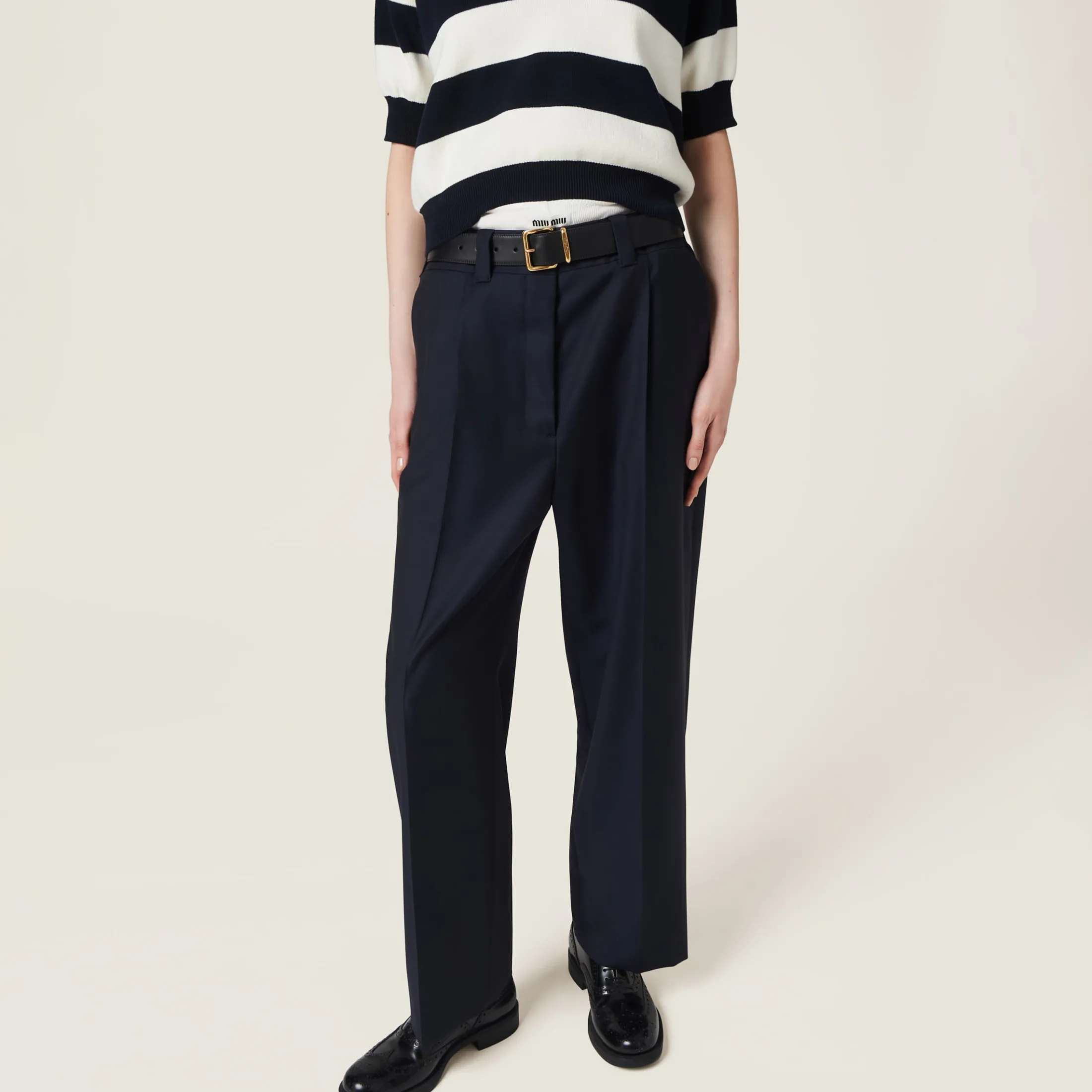 Navy Batavia Pants | Miu Miu