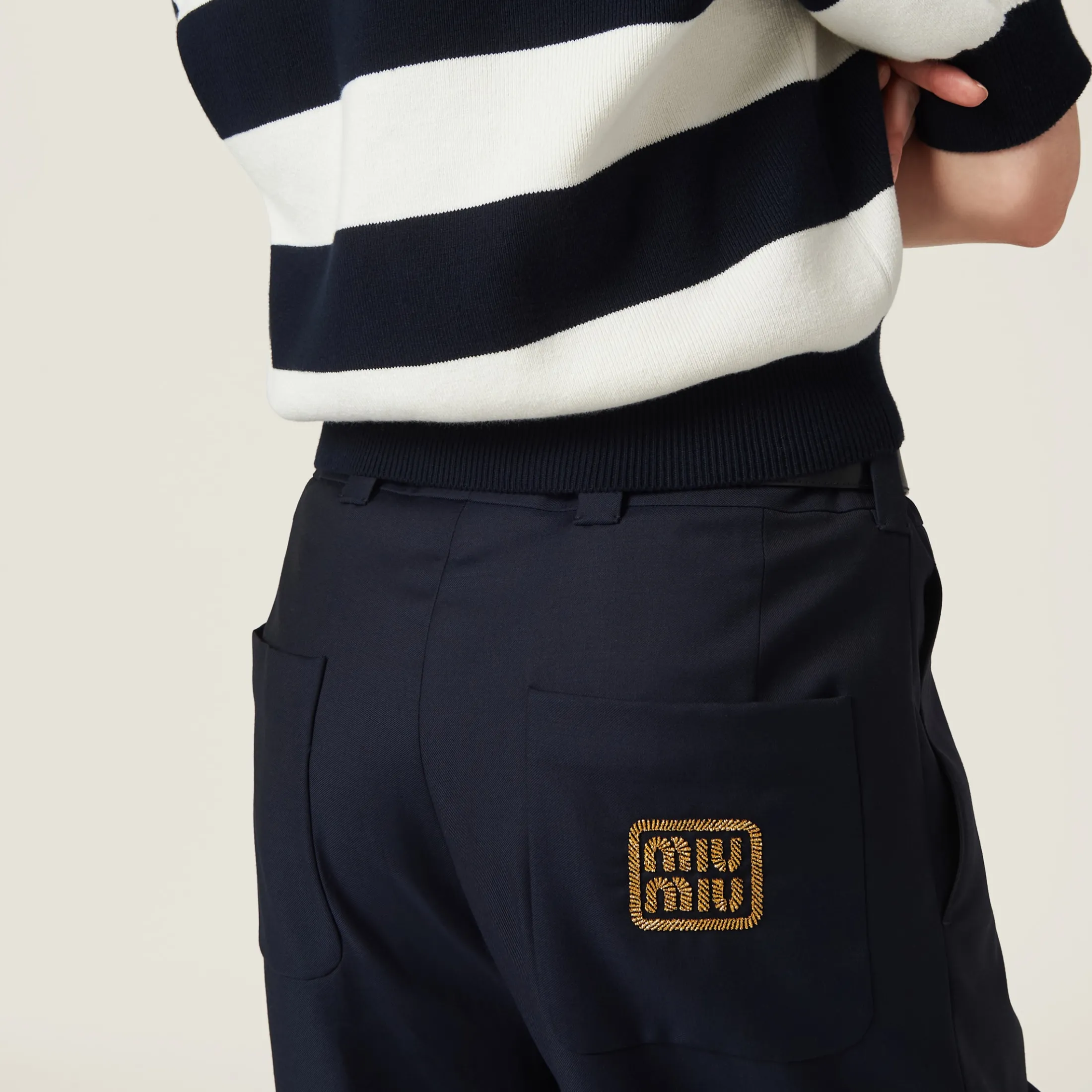 Navy Batavia Pants | Miu Miu