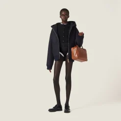 Navy Cloth Hoodie Jacket | Miu Miu