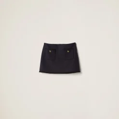 Navy Cloth Miniskirt | Miu Miu
