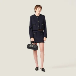 Navy Cloth Miniskirt | Miu Miu