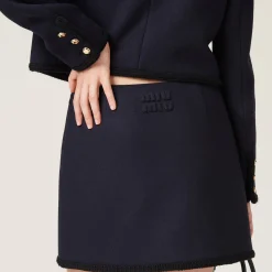 Navy Cloth Miniskirt | Miu Miu