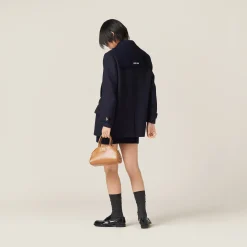 Navy Cloth Peacoat | Miu Miu