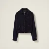 Navy Corduroy Blouson Jacket | Miu Miu