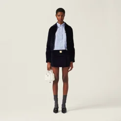 Navy Corduroy Blouson Jacket | Miu Miu