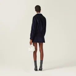 Navy Corduroy Blouson Jacket | Miu Miu