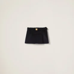 Navy Corduroy Miniskirt | Miu Miu