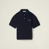 Navy Cotton Piqué Polo Shirt | Miu Miu