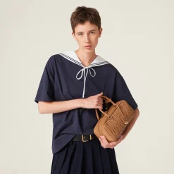 Navy Cotton T-shirt | Miu Miu